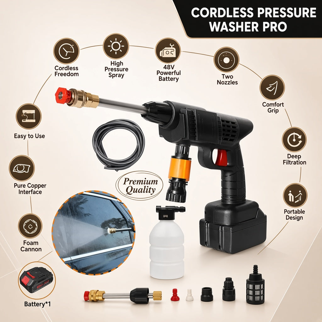 Premium  5 Cell Wireless High Pressure Washer Gun