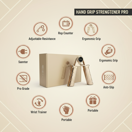 Adjustable Hand Grip Strengthener With Counter (1 Pc)