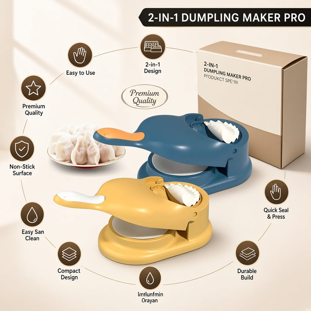 🥟 2-in-1 Dumpling & Samosa Press Maker